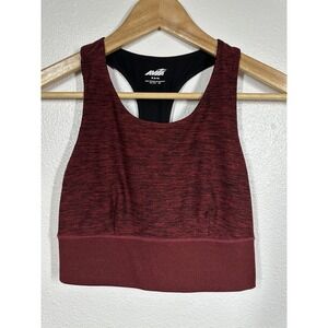 Avia Sports Bra Womens Medium Maroon Heather Racerback Wide Band Athletic Gym
